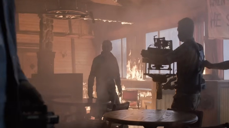 The Last of Us camera crew filming the steakhouse fire