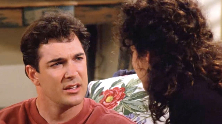 David Puddy looking at Elaine Seinfeld