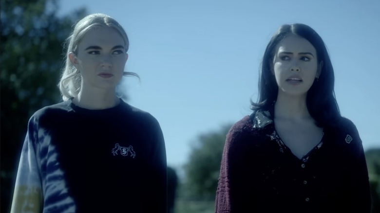 Lizzie and Josie walking together
