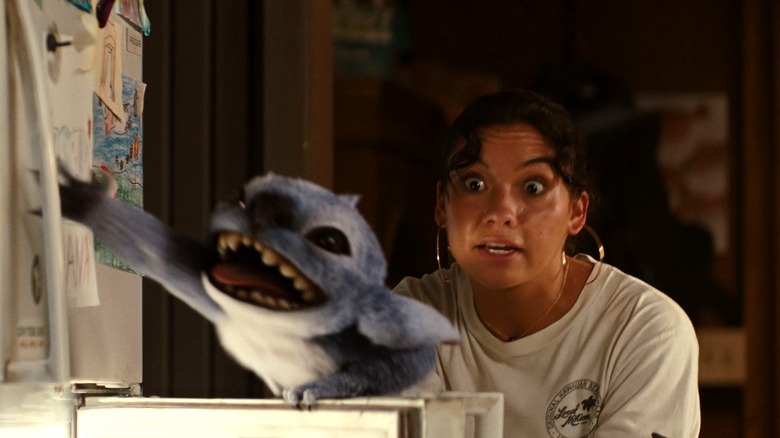 Nani looking upset at Stitch in Lilo & Stitch