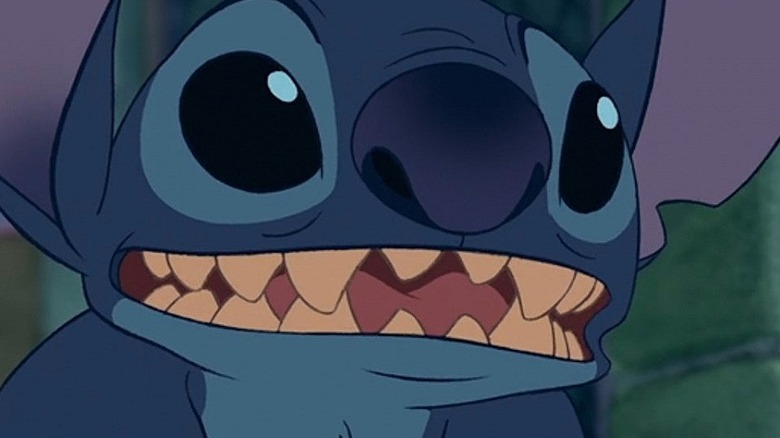 Stitch grinning