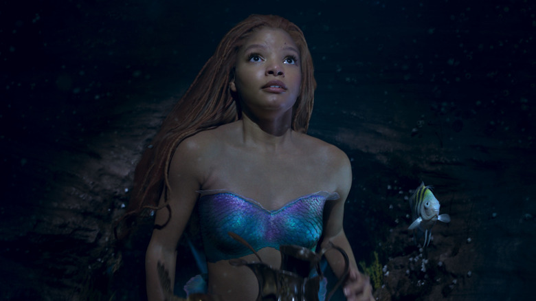 Ariel and Flounder looking up