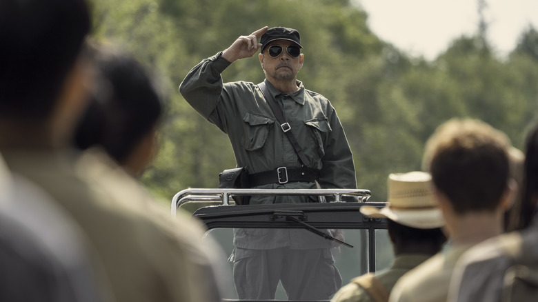 The Major saluting from vehicle in The Long Walk (2025)