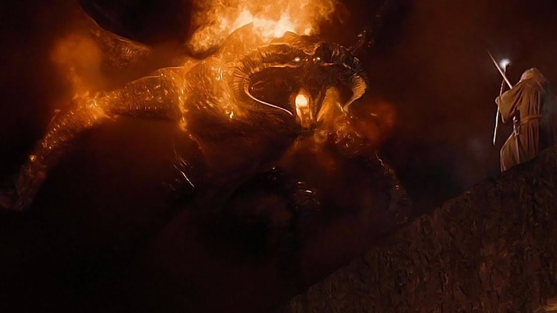 The Balrog faces Gandalf in "The Fellowship of the Ring"