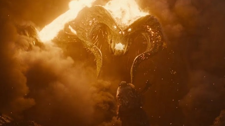 King Durin III in battle with the Balrog in The Rings of Power