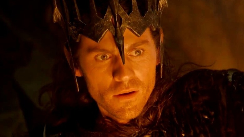 Sauron wearing an iron crown on 