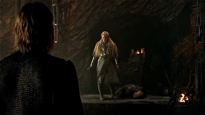 Celeborn walking up to Galadriel in The Rings of Power (2026)