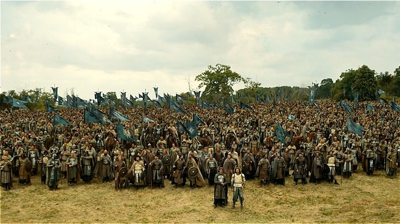 Army standing together outside in The Rings of Power (2026)