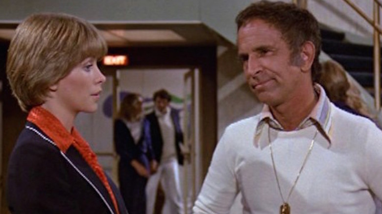 Lauren Tewes and Don Adams (r) on The Love Boat