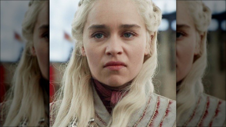 Emilia Clarke as Daenerys Targaryen on Game of Thrones season 8 episode 4 The Last of the Starks