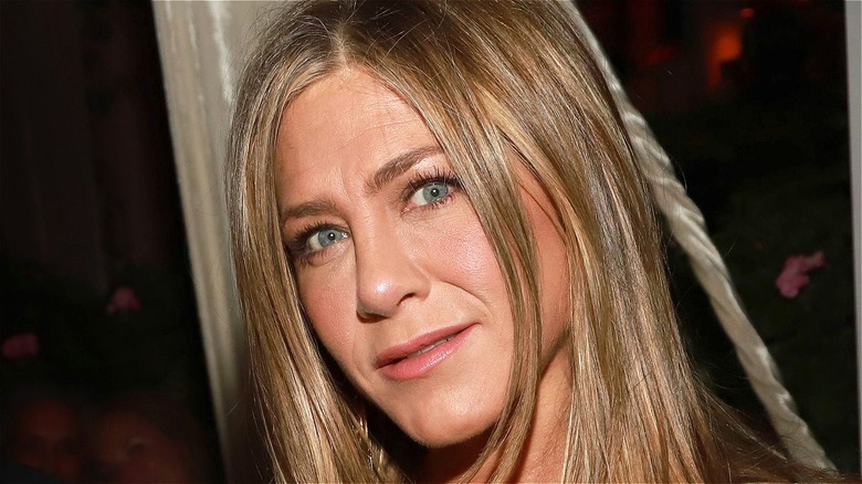 Jennifer Aniston looking into camera