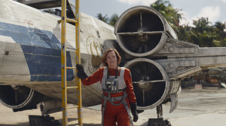 Ward by her starfighter in The Mandalorian and Grogu
