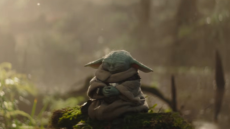 Grogu meditating in a forest in The Mandalorian and Grogu (2026)
