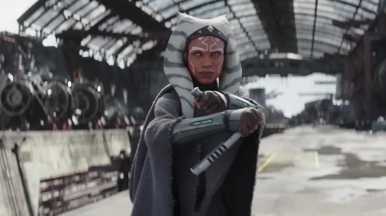 Ahsoka Tano busting out her lightsabers in Ahsoka (2023)