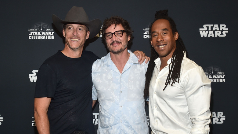 Brendan Wayne, Pedro Pascal and Lateef Crowder attend "Star Wars" Celebration 2022
