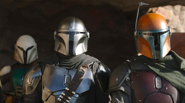 Mandalorians stand at the Mines of Mandalore