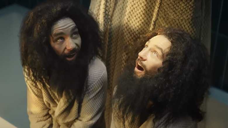 Two men long hair beards