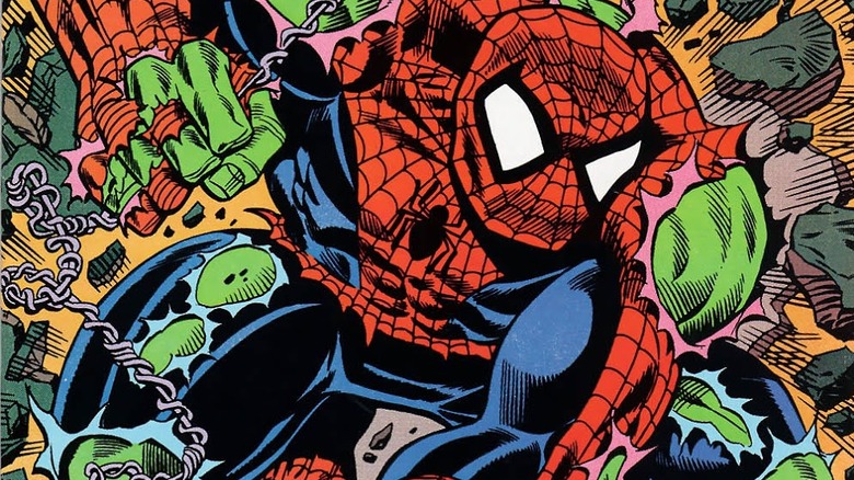 A Hulked-Out Spider-Man from the cover of Web of Spider-Man #70
