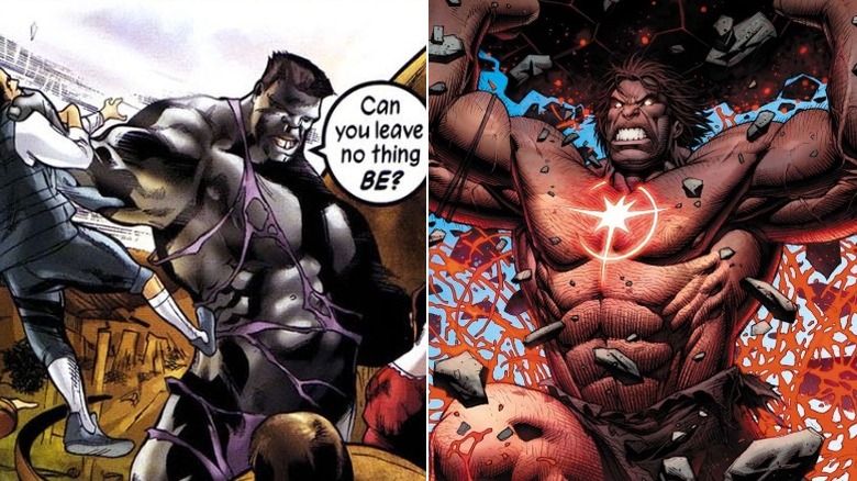 Split image of the 1602 Hulk and the Stone Age Hulk