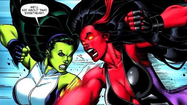 She-Hulk fighting Red She-Hulk