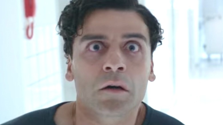 Oscar Isaac as Marc Spector agitated