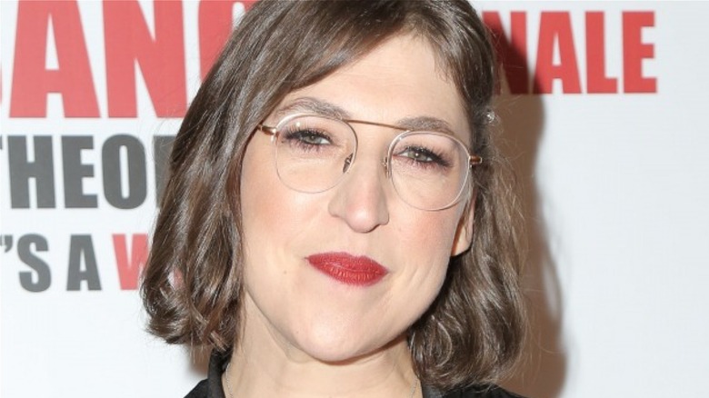 Mayim Bialik smiling at an event