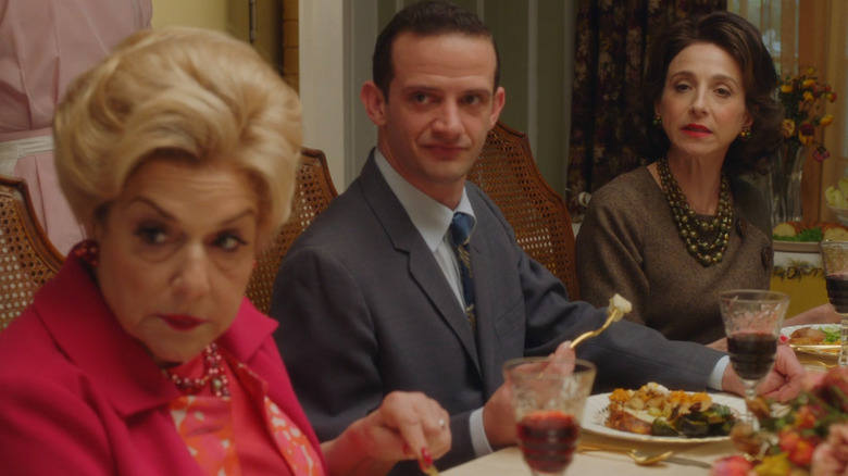 Shirley, Noah, and Rose sitting at the table eating