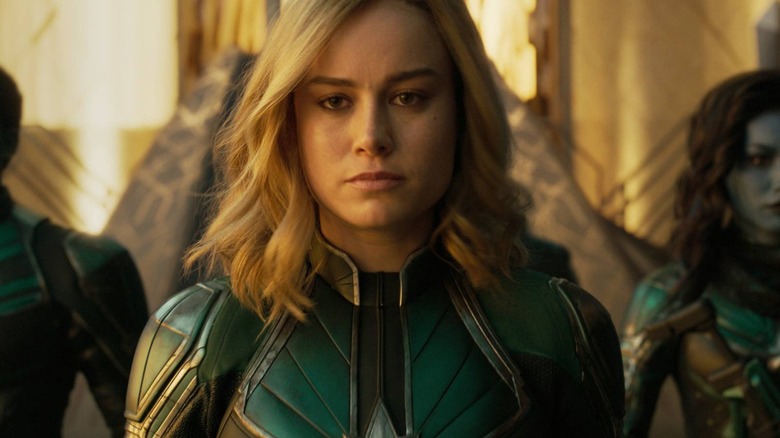 Captain Marvel looking serious