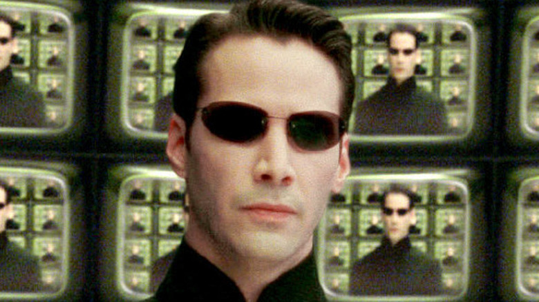 Keanu Reeves Neo sunglasses monitors