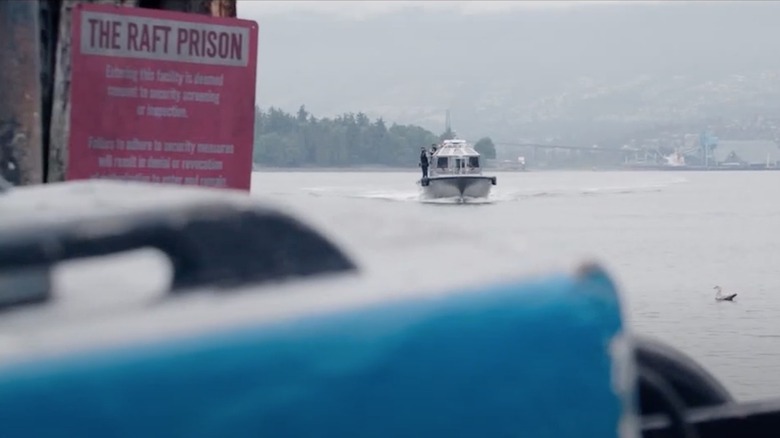 Boat approaching The Raft