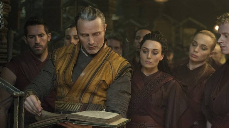 Kaecilius reads in Doctor Strange