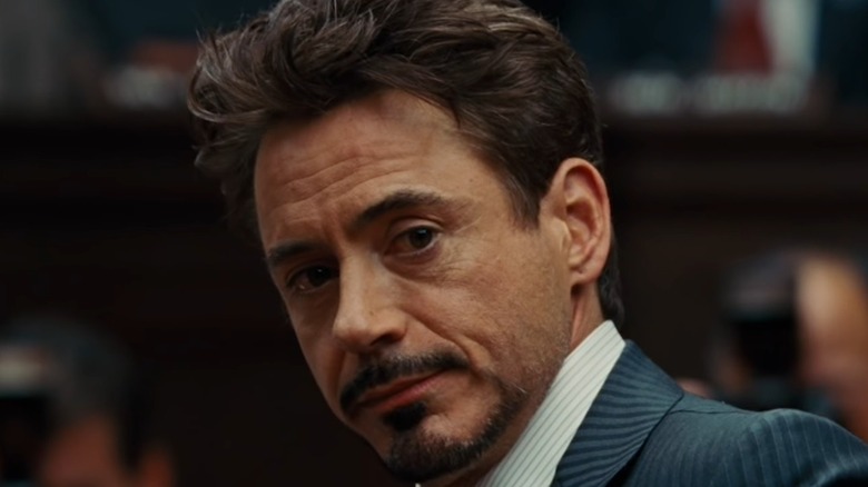 Tony Stark looking to his left