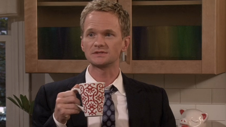 Barney drinking tea