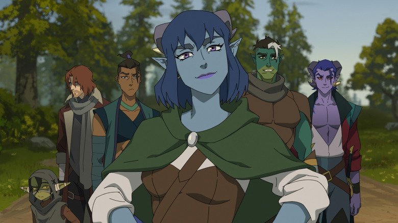 Jester surrounded by the Mighty Nein