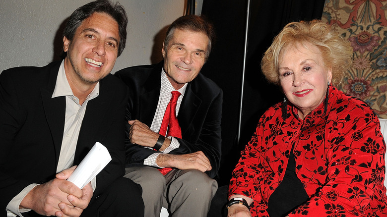 Ray Romano, Fred Willard, and Doris Roberts smiling