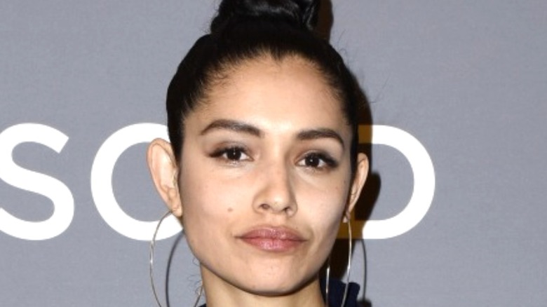 Miranda Rae Mayo gets her picture taken at a premier