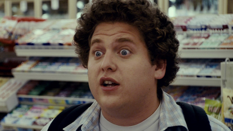 Jonah Hill eyes wide mouth open