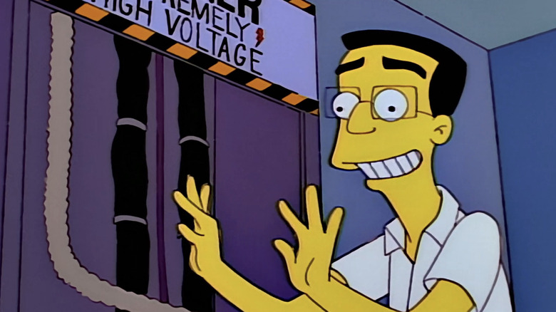 Frank Grimes near high-voltage wires