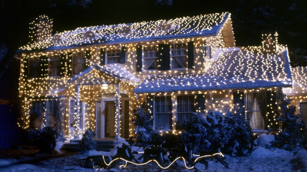 The Griswold house lit up with Christmas lights in National Lampoon's Christmas Vacation
