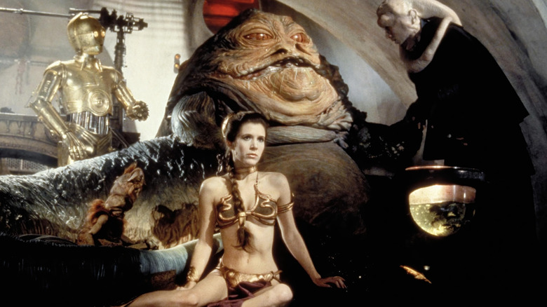 General Leia in the thrall of Jabba in "Return of the Jedi" (1983)