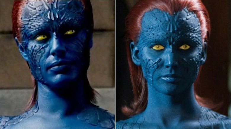 Older and Young Mystique in their natural forms