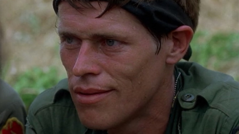 Willem Dafoe as Sgt. Elias smirking