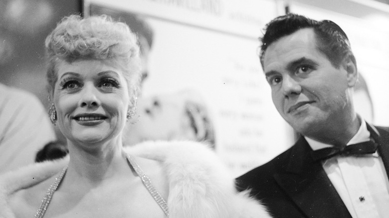 Lucille Ball and Desi Arnaz smiling