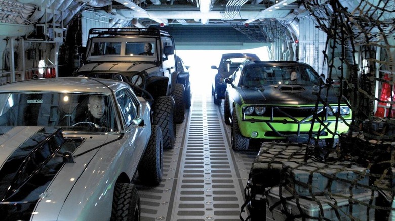 Cars in a cargo ship