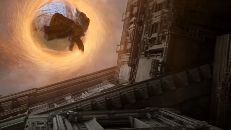 Kaecilius escapes via sling ring portal in "Doctor Strange" (2016)
