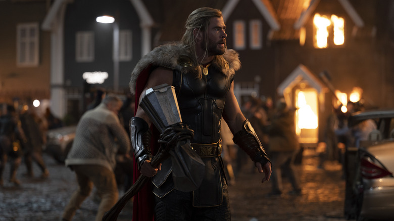 Thor fighting in New Asgard