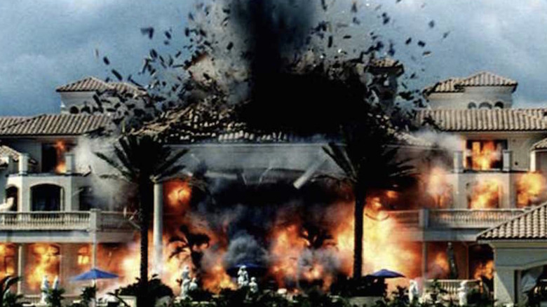 A mansion explodes