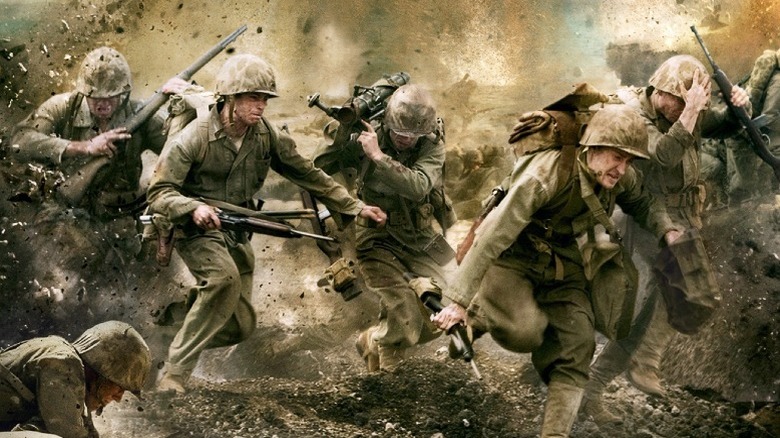 The soldiers of The Pacific storm the beach