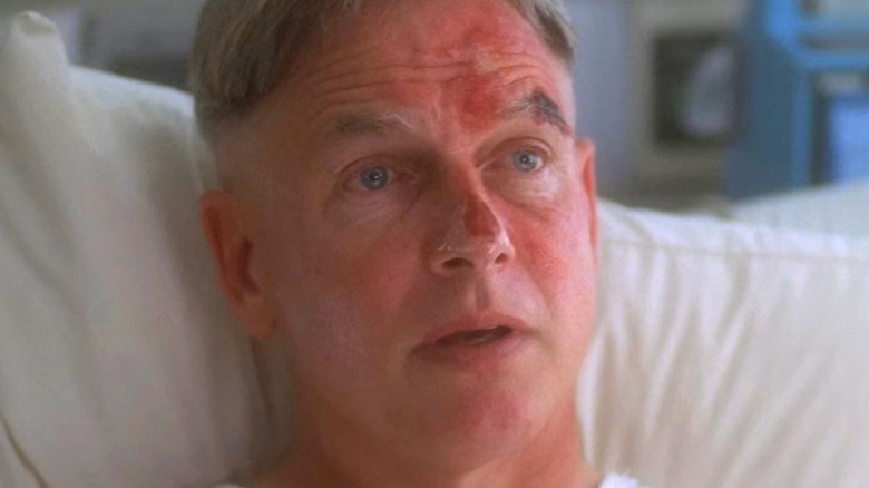 Gibbs in a hospital bed