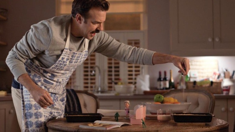 Ted bakes the biscuits